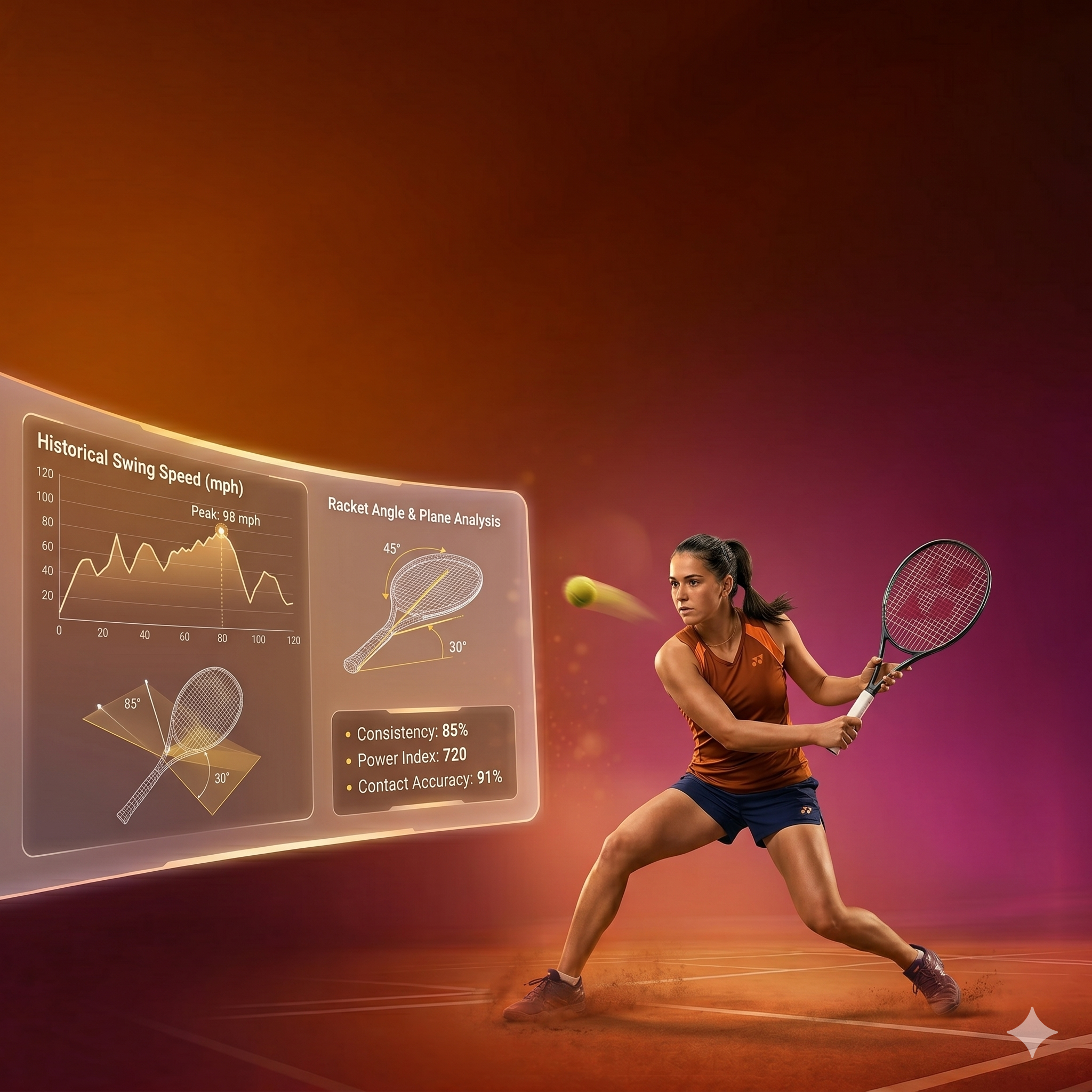 Tennis player preparing for a serve